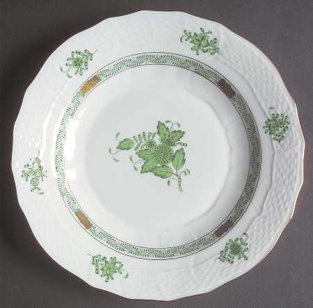 Chinese Bouquet Green (AV) Dessert Luncheon Plate
