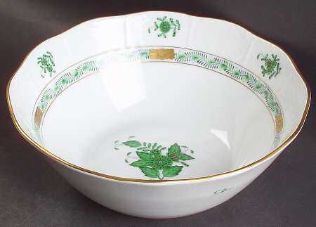 Chinese Bouquet Green (AV) 8" Round Vegetable Bowl