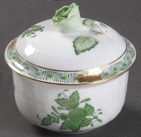 Chinese Bouquet Green (AV) Mini Sugar Bowl & Lid