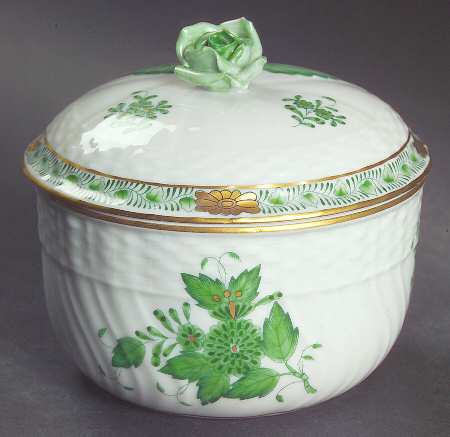 Chinese Bouquet Green (AV) Sugar Bowl & Lid