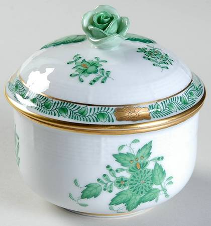 Chinese Bouquet Green (AV) Sugar Bowl & Lid