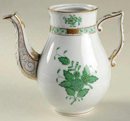 Chinese Bouquet Green (AV) Mini Coffee Pot No Lid by Herend