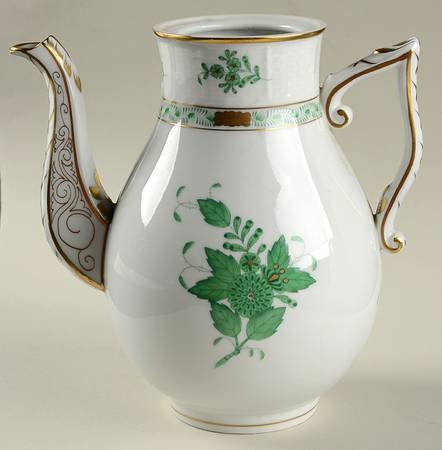 Chinese Bouquet Green (AV) Coffee Pot No Lid by Herend