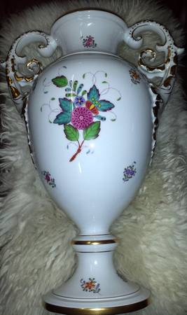 Chinese Bouquet Multicolor (AF) Footed Urn No Lid