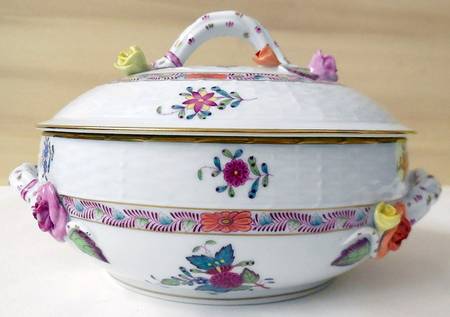 Chinese Bouquet Multicolor (AF) Bean Pot & Lid