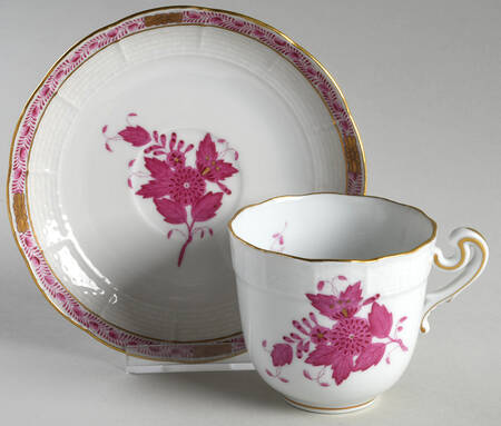 Chinese Bouquet Raspberry (AP) Chocolate Cup & Saucer Set