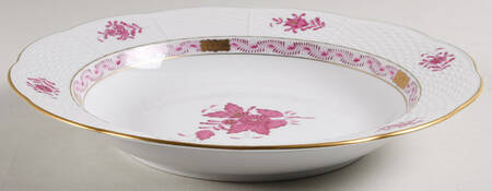 Chinese Bouquet Raspberry (AP) Large Rim Soup Bowl