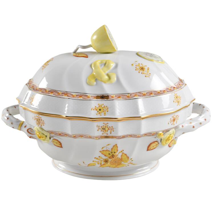 Chinese Bouquet Yellow (AJ) Tureen &  Lid