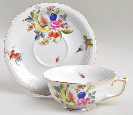 Fruits & Flowers (BFR) Footed Cup & Saucer Set