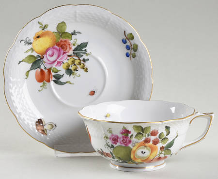 Fruits & Flowers (BFR) Footed Cup & Saucer Set