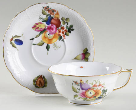 Fruits & Flowers (BFR) Footed Cup & Saucer Set