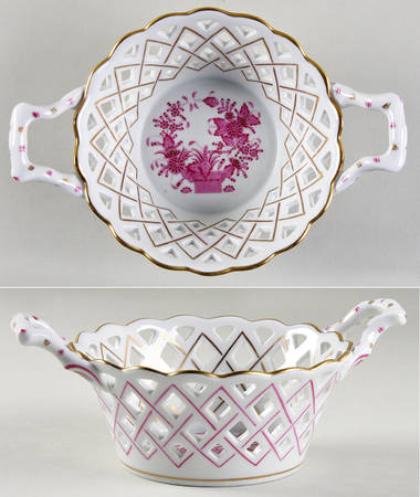 Indian Basket Raspberry (P) Small Open Weave Basket