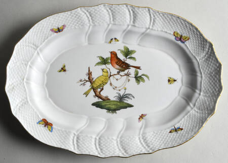 Rothschild Bird (RO) 13" Oval Serving Platter by Herend
