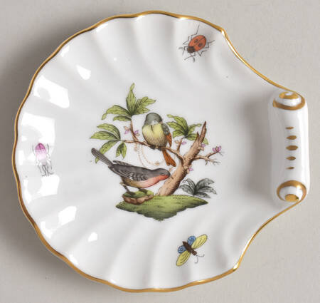 Rothschild Bird (RO) 4" Shell Shaped Dish by Herend
