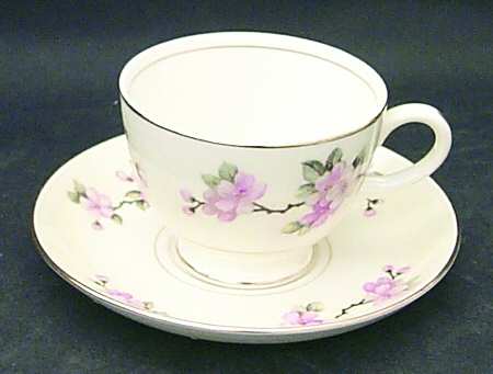 Apple Blossom Footed Cup & Saucer Set