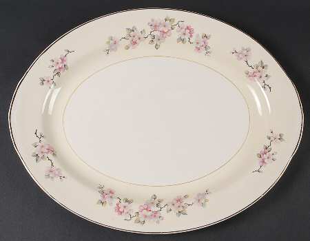 Apple Blossom 15" Oval Serving Platter