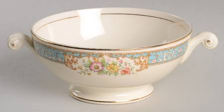 Blue Dawn Footed Cream Soup Bowl