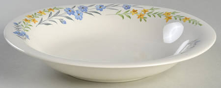 Blue Flax Rim Soup Bowl by Homer Laughlin 