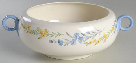 Blue Flax Round Vegetable No Lid by Homer Laughlin 