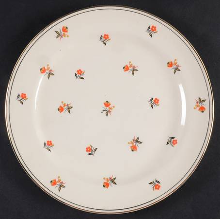 Cardinal (Red Floral, Nautilus) Salad Plate