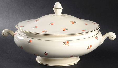 Cardinal (Red Floral, Nautilus) Round Covered Vegetable