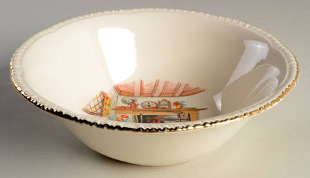 Colonial Kitchen (Liberty, Gold Trim) 8" Round Vegetable Bowl