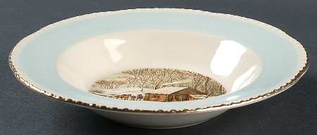 Currier & Ives Rim Soup Bowl