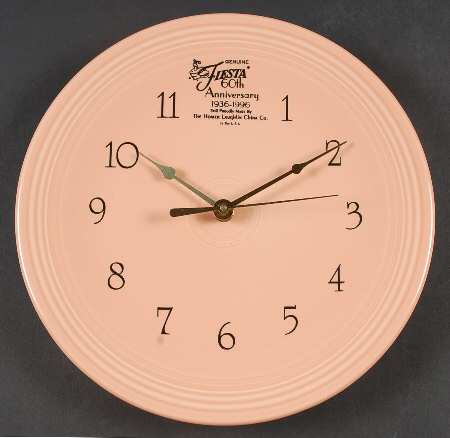 Fiesta Apricot (Intro 1986) 60th Anniversary Clock Plate by Homer Laughlin 