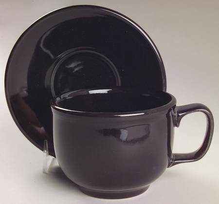Fiesta Black (Intro 1986) Jumbo Cup & Saucer Set