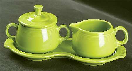 Fiesta Chartreuse (Intro 1997) Creamer & Sugar with Lid & Tray Set