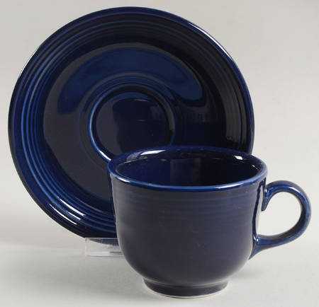 Fiesta Cobalt Blue (Intro 1986) Flat Cup & Saucer Set