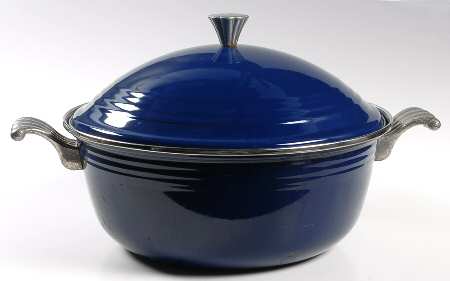 Fiesta Cobalt Blue (Intro 1986) 5 Quart Metal Covered Casserole