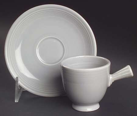 Fiesta Gray (Older) Stick Handle Demitasse Cup & Saucer Set