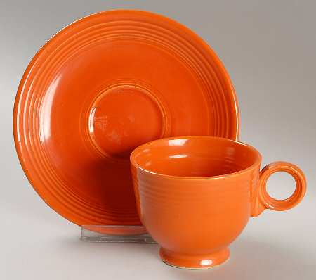 Fiesta Red (Older) Footed Cup & Saucer Set
