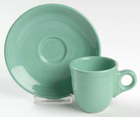 Fiesta Sea Mist Green (Intro 1989) Flat Demitasse Cup & Saucer Set
