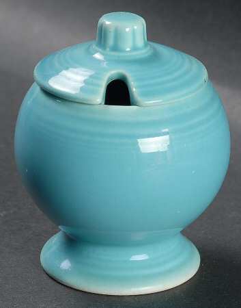 Fiesta Turquoise (Older) Mustard Jar & Lid