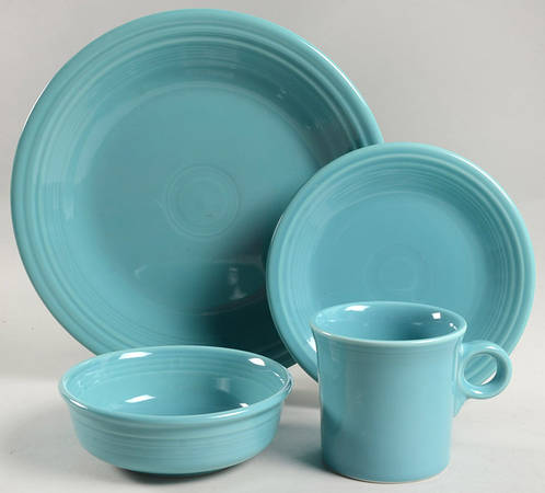 Fiesta Turquoise (Intro 1986) 4 Piece Place Setting by Homer Laughlin 