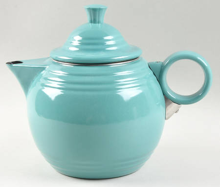 Fiesta Turquoise (Intro 1986) Metal Kettle & Lid by Homer Laughlin 