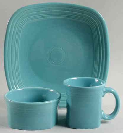 Fiesta Turquoise (Intro 1986) 3 Piece Place Setting by Homer Laughlin 
