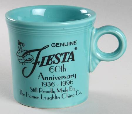 Fiesta Turquoise (Intro 1986) 60th Anniversary Commemorative Mug