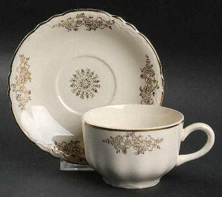 Golden Rose (Republic Shape) Flat Cup & Saucer Set