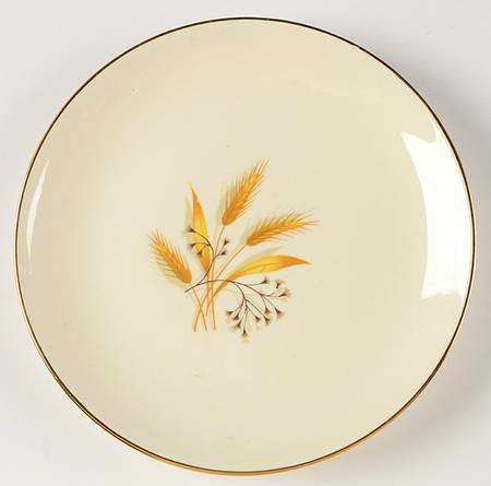 Golden Wheat (Rhythm Shape) Salad Plate by Homer Laughlin 