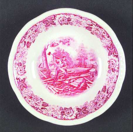 Historical America Red (Scalloped) Fruit/Dessert (Sauce) Bowl by Homer Laughlin 