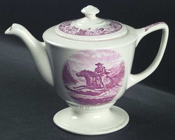 Historical America Red (Scalloped) Teapot & Lid