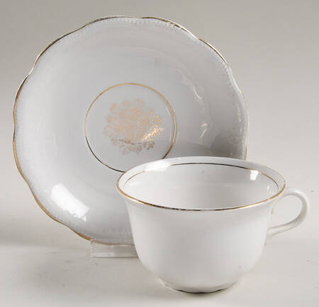 AX107 Flat Cup & Saucer Set by Homer Laughlin 
