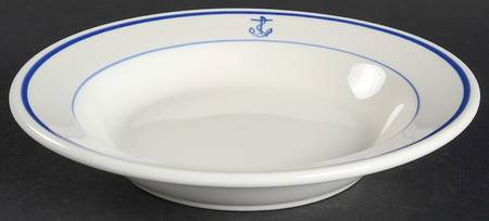 US Navy Mess Wardroom Officer Large Rim Soup Bowl