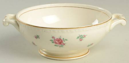 Rambler Rose (Eggshell Georgian, American Vogue) Footed Cream Soup Bowl