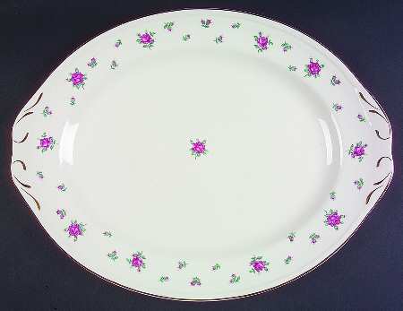 Rambler Rose (Eggshell Georgian, American Vogue) 16" Oval Serving Platter