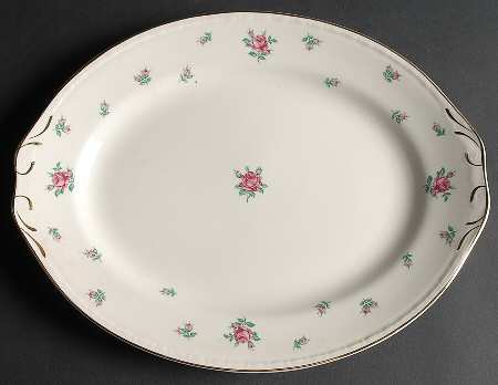 Rambler Rose (Eggshell Georgian, American Vogue) 11" Oval Serving Platter