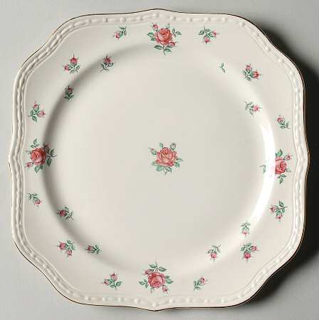 Rambler Rose (Eggshell Georgian, American Vogue) Square Salad Plate